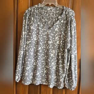 Gray Floral Women's Top